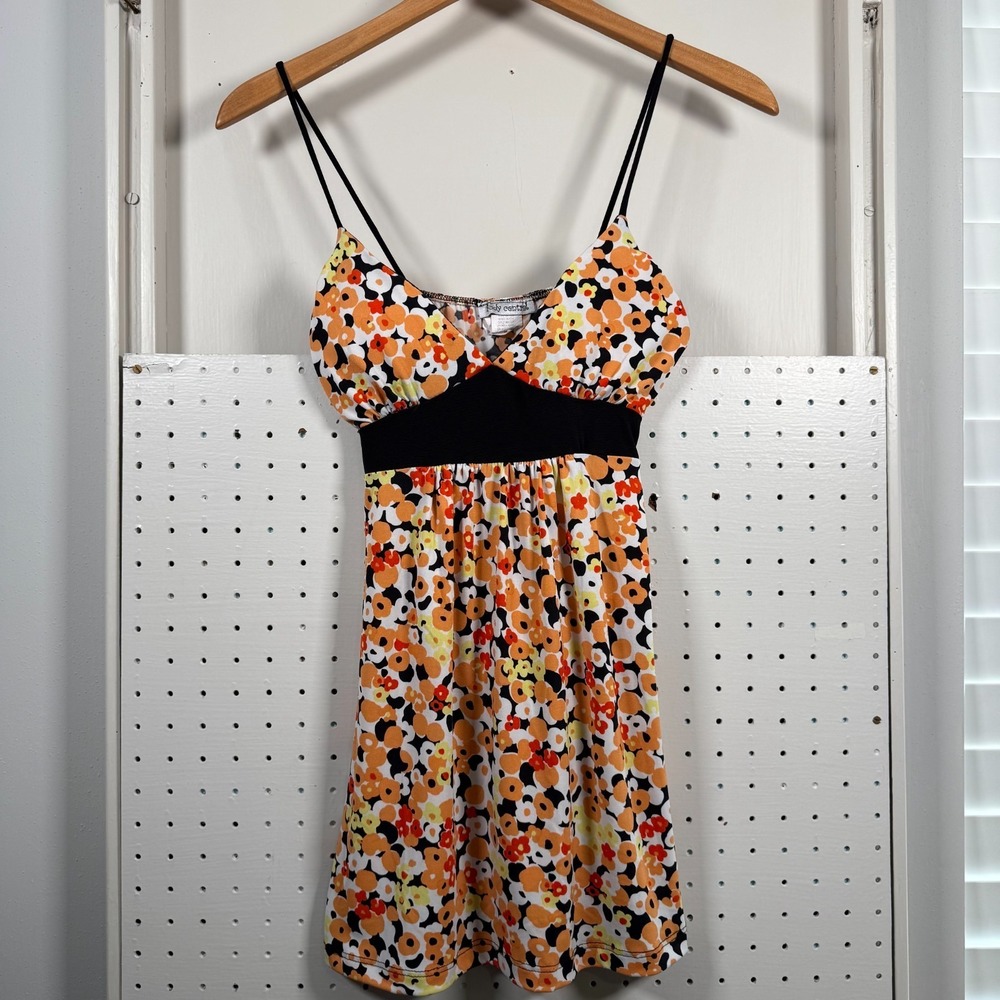 Body Central Slip Dress Women Multicolor Floral Sweatheart Empire Waist - Medium